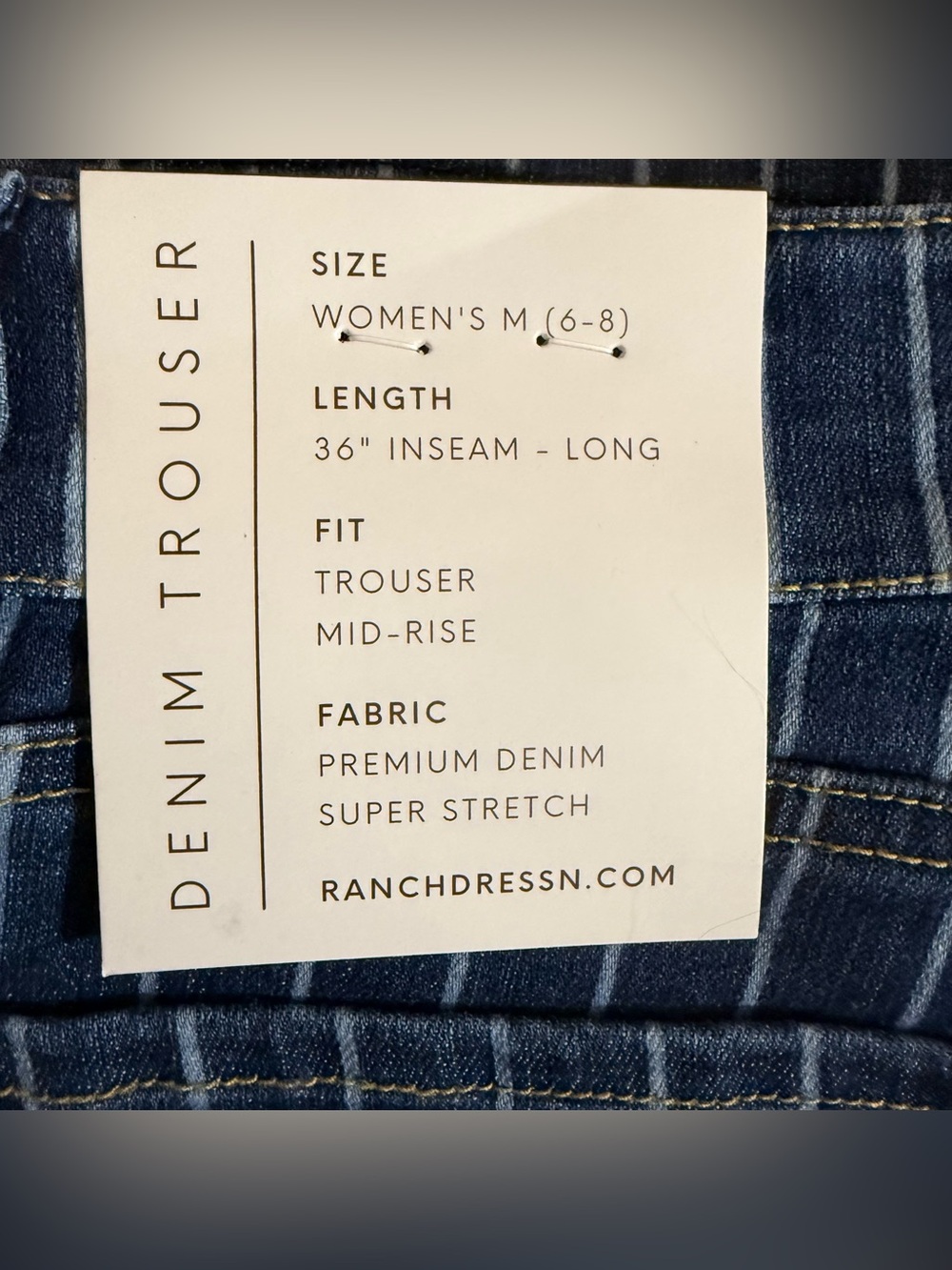 Ranch Dress’N STEVIE TROUSER - PINSTRIPE Medium 6-8 Long NWT - Picture 2 of 3